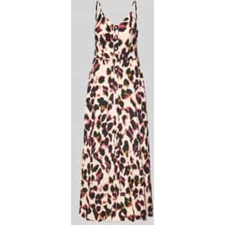 maxi-jurk van viscose met knoopsluiting model 'SAVANNA'