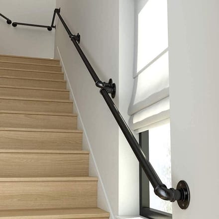 Trap Leuning - Steun Bar - Extra Veiligheid - Roestbestendige Coating - 30cm tot 600cm - Zwart