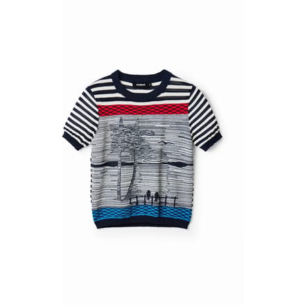 Gebreid zeemans T-shirt voor dames Desigual