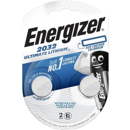 Energizer Mini-Batterij Voor Afstandsbediening, Sleutels En Horloge Cr2032 X2 Ultimate Lithium