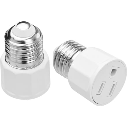 2 STUKS E26 E27 Lampfitting Adapter 2 of 3 Pin AC Stopcontact naar Lampfitting E27 Lamphouder US Plug 2 PCS wit