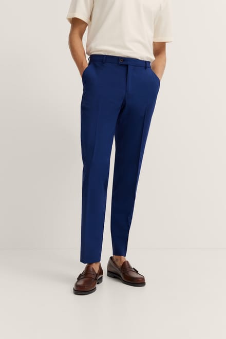 Bugatti Herren Pantalon met vouw en fijne structuur