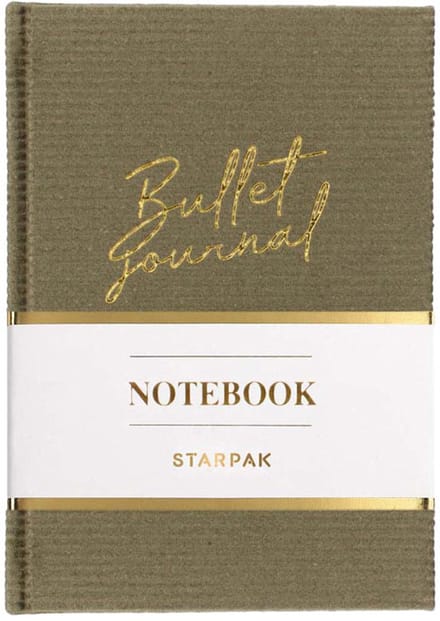 Lobbes notitieboek A5 ribfluweel bullet journal multikleur.