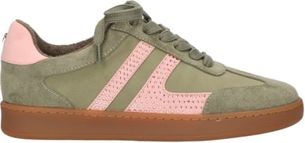 La Strada Sneaker Kaki Roze Textiel - Damesschoenen - Maat - 41