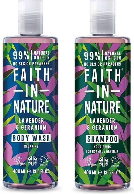 Faith in nature lavender en geranium shampoo en body wash