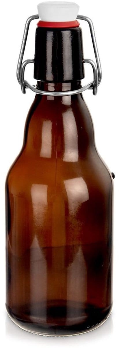 Orion - Retro Stijl Glazen Fles - 340 ml - Bruin Ciam - Klipsluiting
