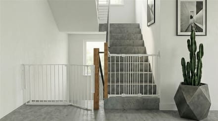 Safetots Overlooptraphek, Wit, De Oplossing voor Trappen, Meerdere Panelen tot 154cm en Schroefhek, 67cm - 105,5cm