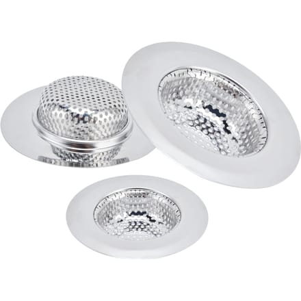 Keukengootsteen Zeef RVS Vloerafvoer Gootsteenafvoer voor Badkamer KeukenL,M,S Set white