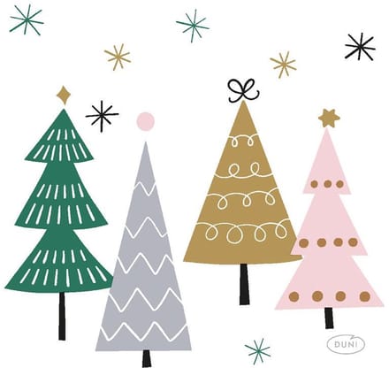 Duni - Servet l24b24 cm noel trees 20st