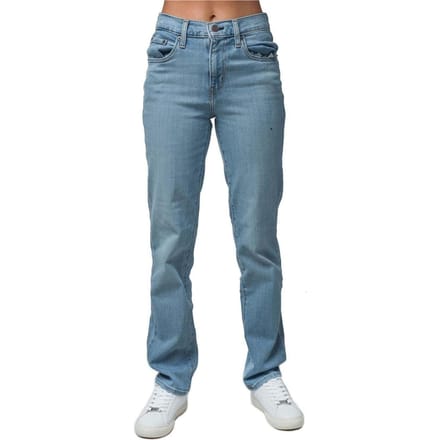 Levis Damesjeans 724 van katoen met hoge taille (Lichtblauw)