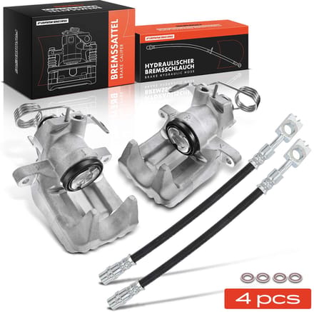 Frankberg 2x Remklauw+2x Remleiding Achter voor Audi A4 8D B5 Avant