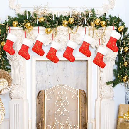 Dailygoods- Kerstkous Gepersonaliseerd - 8 Stuks - Rood/Wit - Gouden