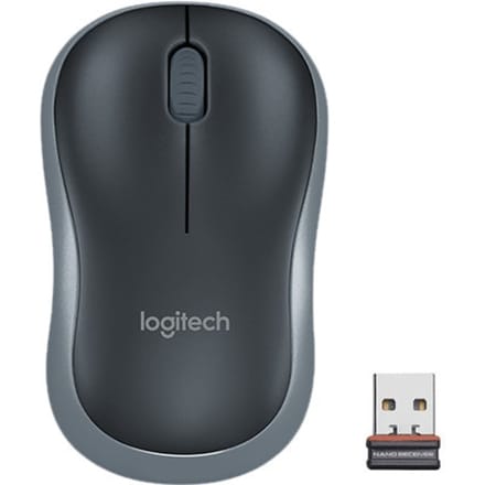 Logitech M185 Wireless PC Mouse - Grey - Muis - Optisch - 3 knoppen - Grijs