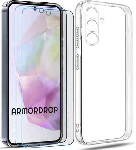 ArmorDrop Transparant Hoesje Inclusief 2x Screenprotector Geschikt Voor Samsung A35