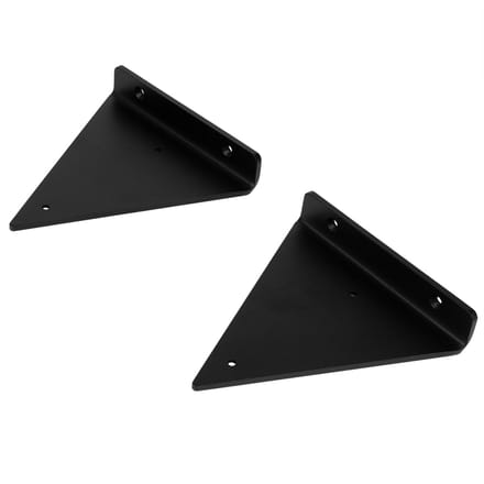 Wovar Plankdrager Zwart Industrieel Driehoekvorm 2,6 x 13,5 cm | Set 2 Stuks