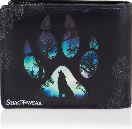 Shagwear Portemonnee - Stoere Billfold Heren Portemonnee - Mannen - Kunstleer - Wolf (009689W)