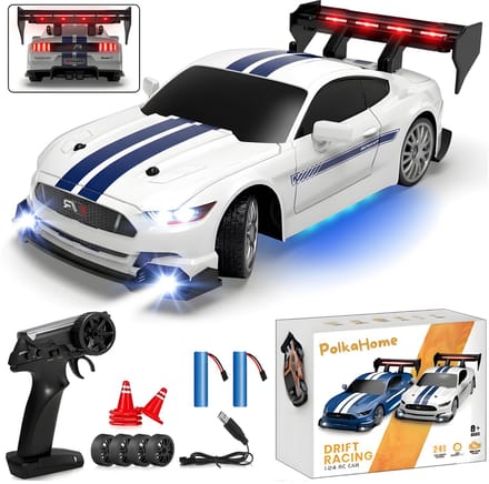 PolkaHome RC Drift Auto 1:24 – Afstandsbestuurbare RC Auto – 4WD – 2 Accu’s