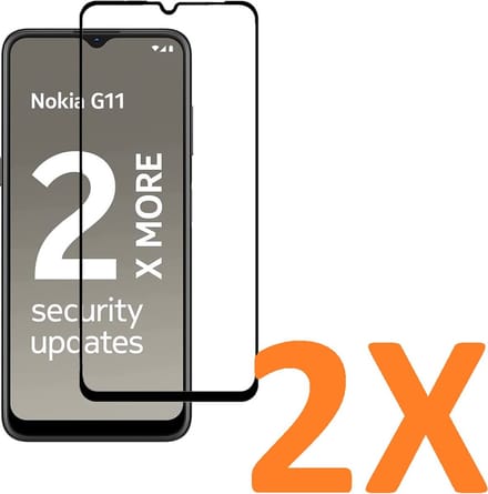 Volledige dekking Screenprotector Glas - Tempered Glass Screen Protector Geschikt voor: Nokia G11 / Nokia G21 - 2X