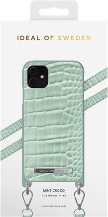 iDeal of Sweden Phone Necklace Case voor iPhone 11/XR Mint Croco