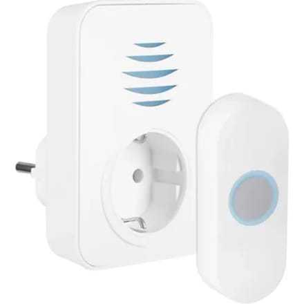 Exin Draadloze Deurbel - Led - Doorvoerstekker - Waterdicht - Wit