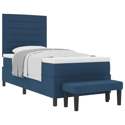 vidaXL - Boxspring - bed - met - hoofdeinde - Blauw - 80 - x - 200 - cm - Stof