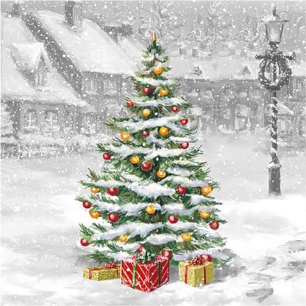 Servet "Besneeuwd kerstfeest" - 20 stuks