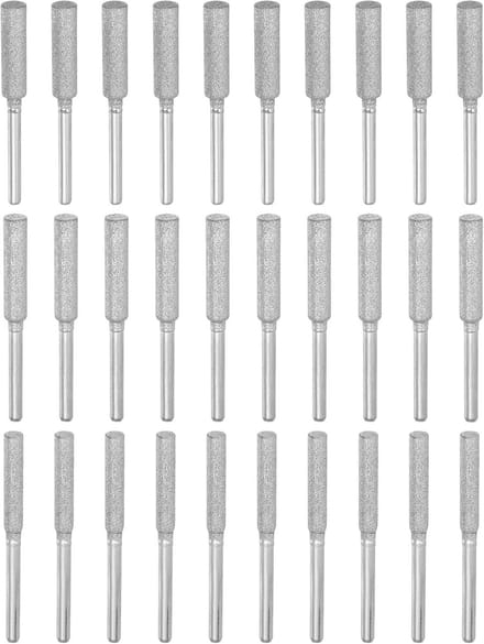 Slijpstenen Set - Vijlen Set - Kettingzaag Scherp - Diamant Coating - 3 Maten - Zilver