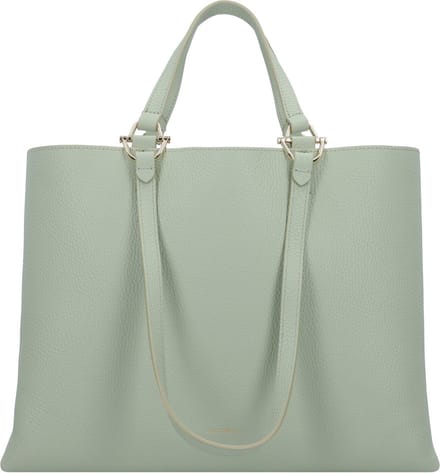 COCCINELLE Leren Handtas Schoudertas Hop On Handbag Grained Leather Celadon Green Mintgroen