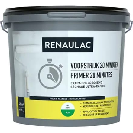 Renaulac 20 Minutes Primer - Muur En Plafond - Wit - 5l