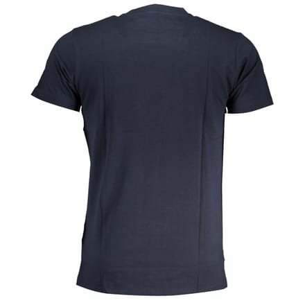 Cavalli Class Bold Witte Logo Marineblauwe T-Shirt