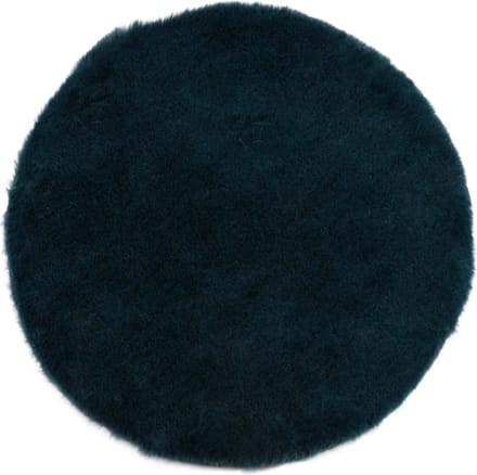 Dekoratief | Decomat rond, donkerblauw, nepbont, 40x40cm | A205422