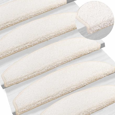 vidaXL - Zelfklevende - trapmatten - 15 - st - 80 - x - 24,5 - x - 3,5 - cm - Wit