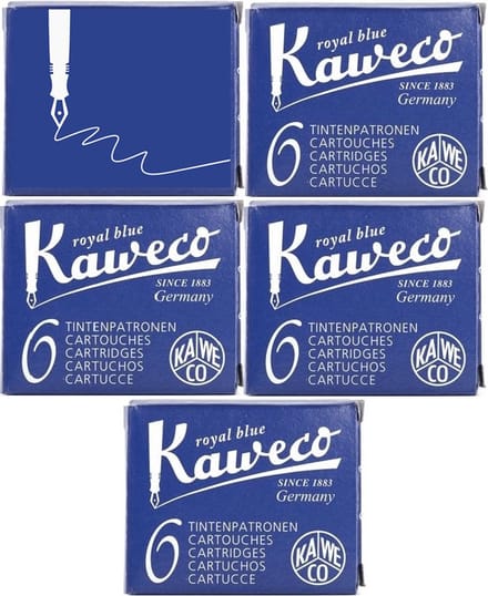 Kaweco - Vulpen inkt - vullingen - 5 doosjes - Blauw, Royal Blue