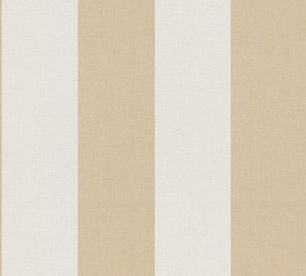 STREPEN BEHANG | Linnenstructuur - Oranje Creme Wit Bruin - A.S. Création Pure Elegance
