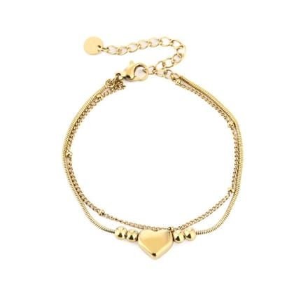 Bijoutheek Armband (Sieraad) Hartje Balls Goudkleurig