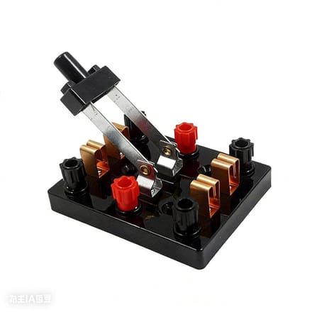 Schakelaar Dubbele Pole - DPDT SPDT - Experimenten Elektriciteit - Schakelt Twee Circuits - 76mmx5.2mm - IJzer