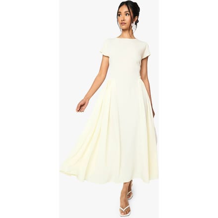 boohoo Dames Getextureerde Volume Rok Midaxi-jurk | Citroen | Maat: 44