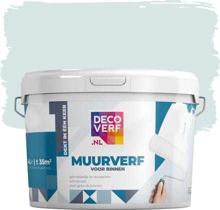 Decoverf muurverf mat ijsblauw, 4L