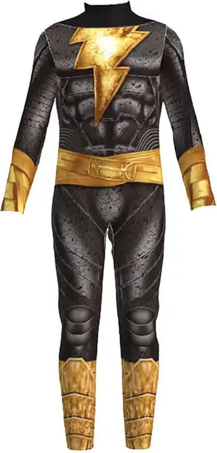 Superheldendroom - Black Adam met cape - 122 (6/7 Jaar) - Verkleedkleding - Superheldenpak