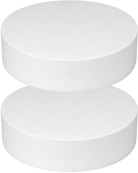 Piepschuim vormen - cirkel - 2x - D25 x 4 cm - styropor hobby / DIY vorm - basis knutselfiguren