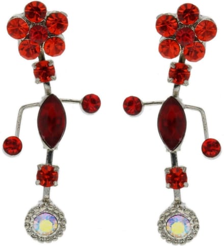 Behave - Oorknoppen bloemen rood - Trendy sieraden