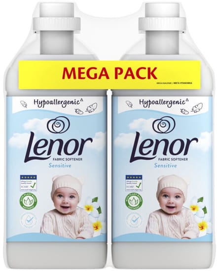 Lenor Wasverzachter Sensitive 2x49 wasbeurten 2x1.23 liter