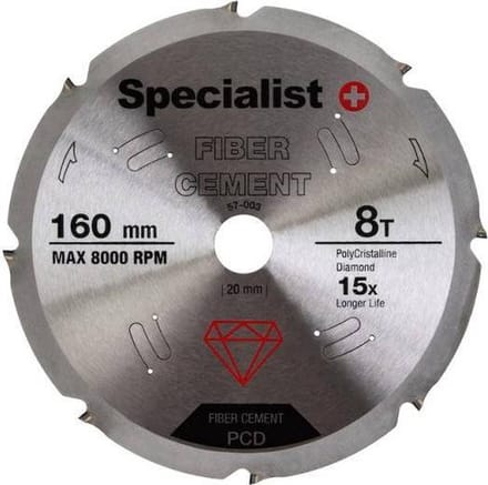 Fiber Cement Cirkelzaagblad 165x20mm 8T ''Specialist+''