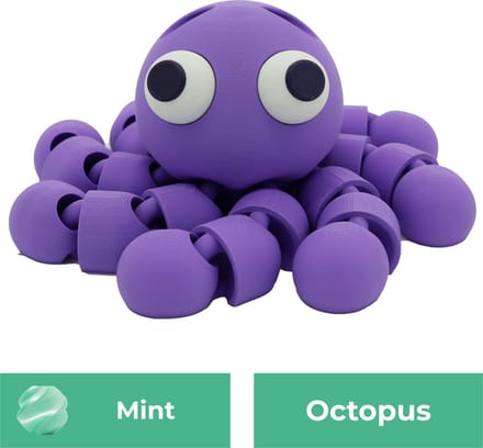 Flexibele octopus beeld – Decoratief beeld - Mint - 3d geprinte beeld – Unieke woondecoratie - 25CM