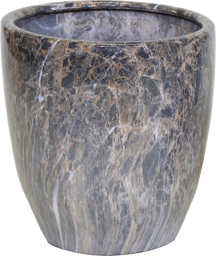 Bloempot egg hoog marmerlook emperor d39h42 grijs