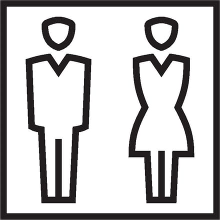 Gezamenlijk toilet sticker 150 x 150 mm