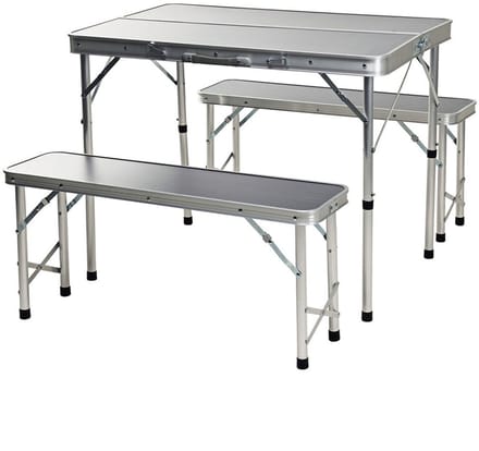 Tafel met twee stoelen Redcliffs 90 x 60 x 70 cm Grijs (3 Onderdelen)