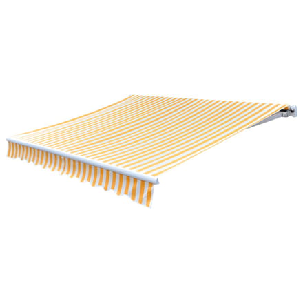 vidaXL - Vervangingsdoek - voor - luifel - 300x250 - cm - polyester - geel - en - wit