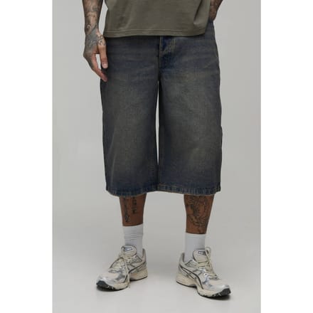 Tall Longline Getinte Denim Jorts | Light Brown | Size 36