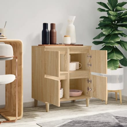 vidaXL - Dressoir - 60x35x70 - cm - bewerkt - hout - sonoma - eikenkleurig